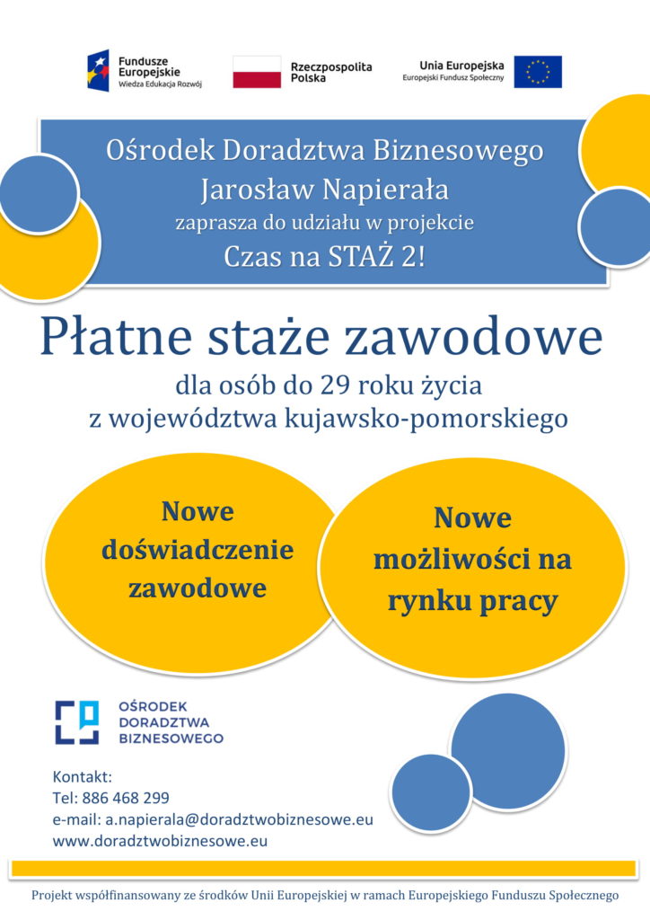 plakat-czas na start - staż zawodowy