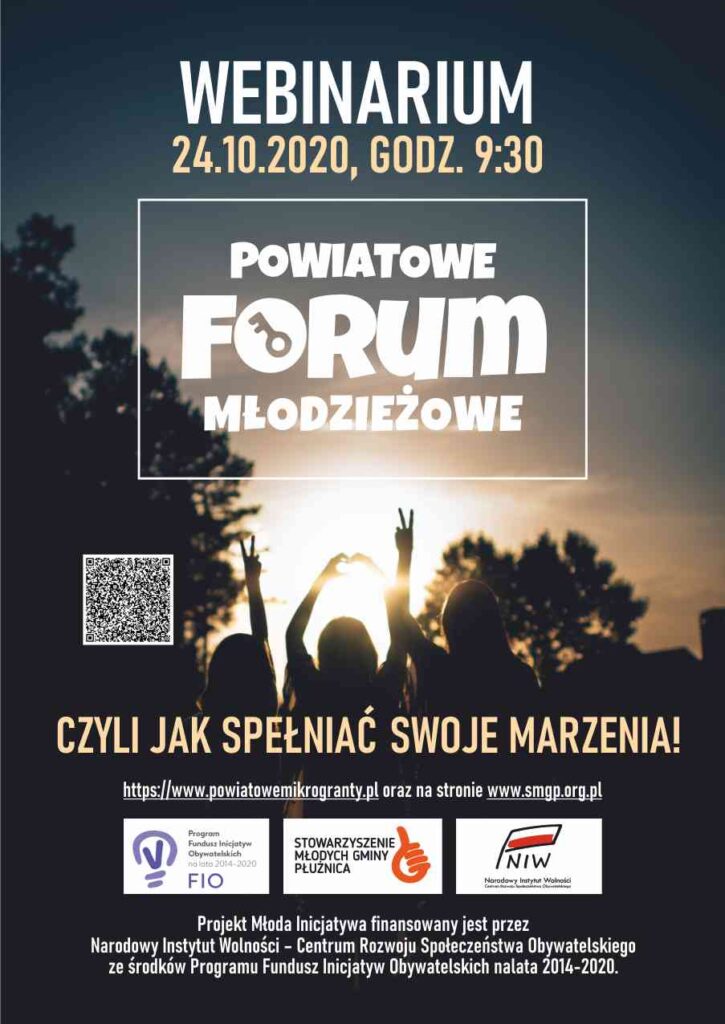 Powiatowe Forum Młodzieżowe 24-10-2020 9-30 - plakat