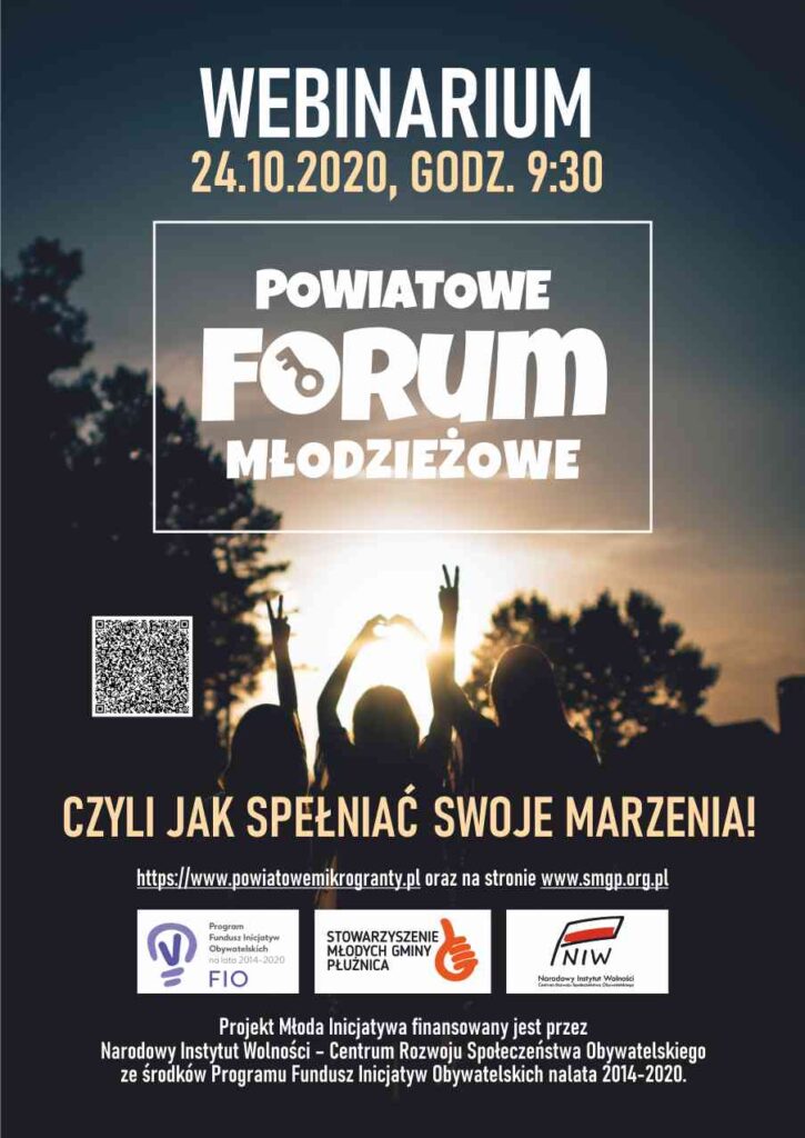 Powiatowe Forum Młodzieżowe 24-10-2020 9-30 - plakat