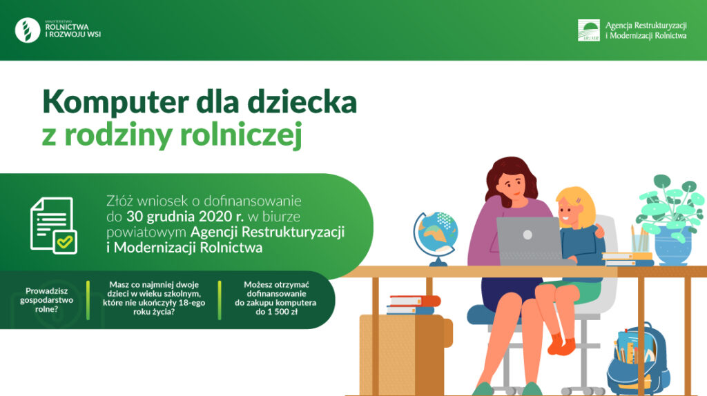 baner - dofinansowanie zakupu komputera dla rodziny rolniczej