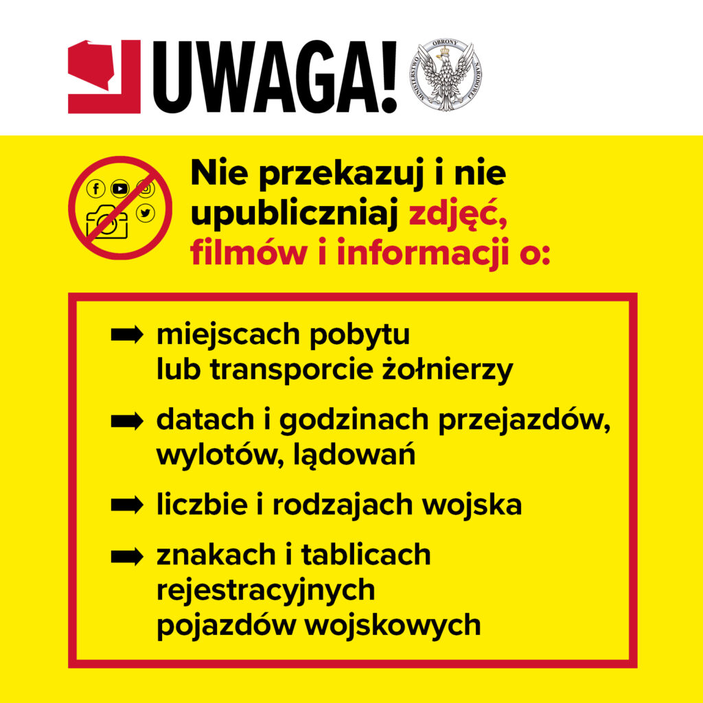 Uwaga dotycząca publikacji zdjęć i filmów