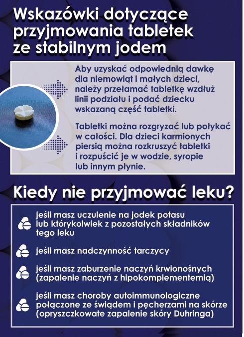 Wskazówki dot. przyjmowania tabletek z jodem